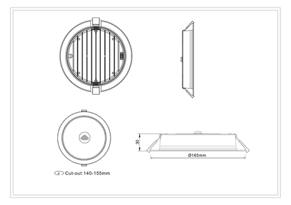3A AL5009 15W PIR Sensor Downlight