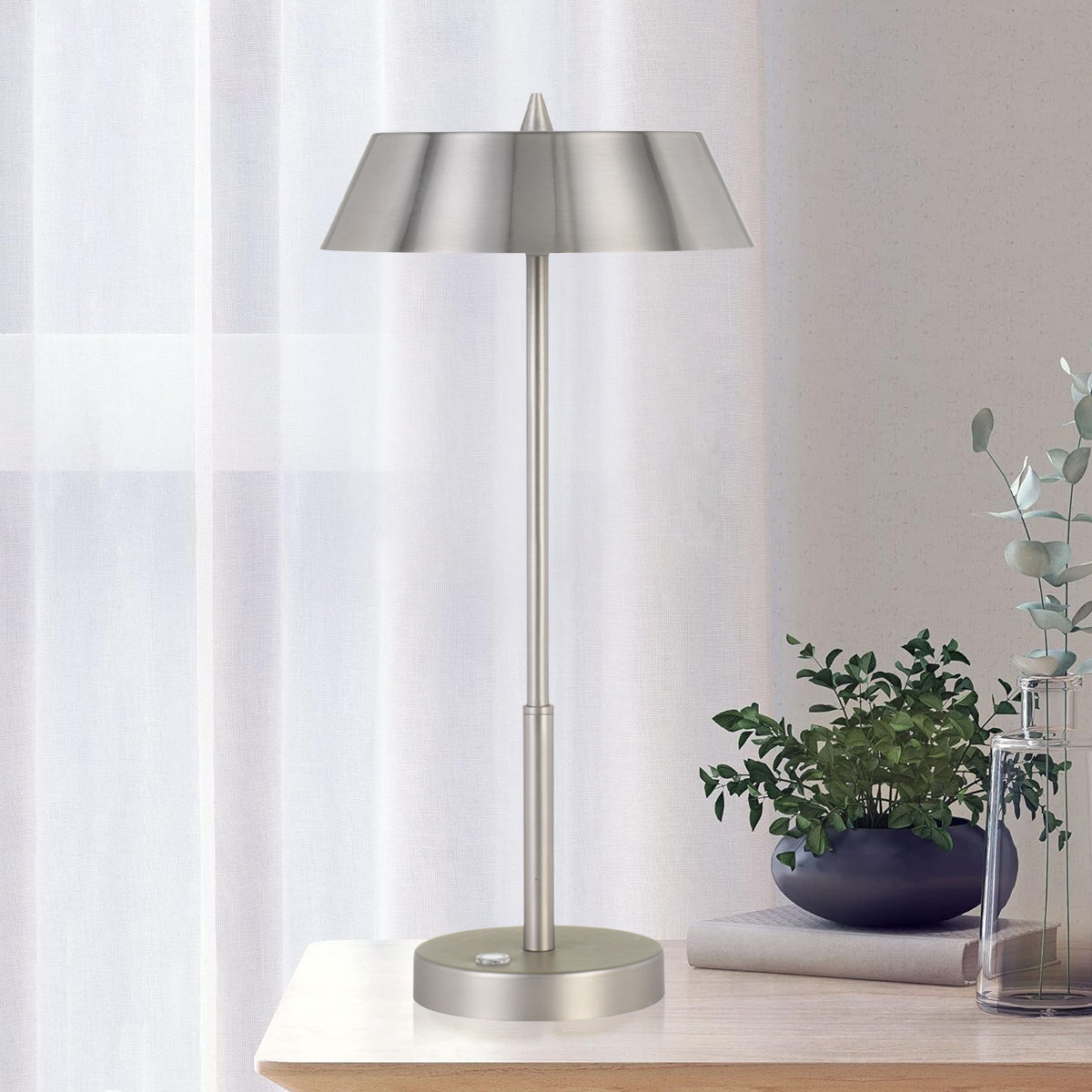 Allure 7w Led Touch Table Lamp-Nickel