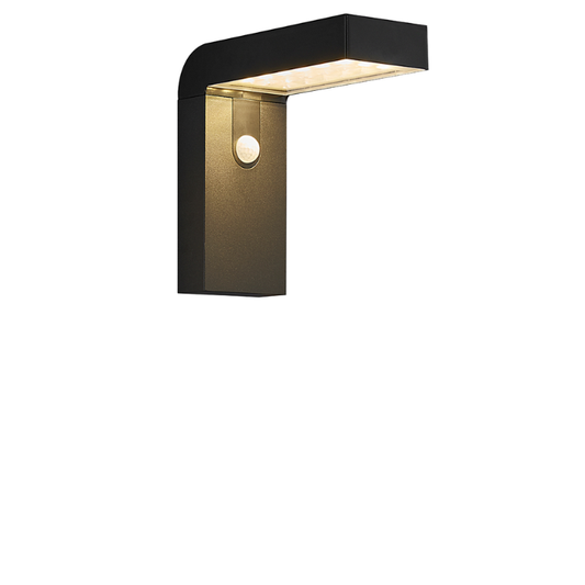 Black Danish Design Solar Wall Light With PIR Sesnsor- Alya Series