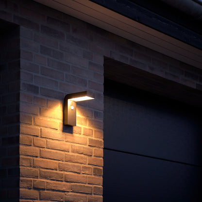 Black Danish Design Solar Wall Light With PIR Sesnsor- Alya Series