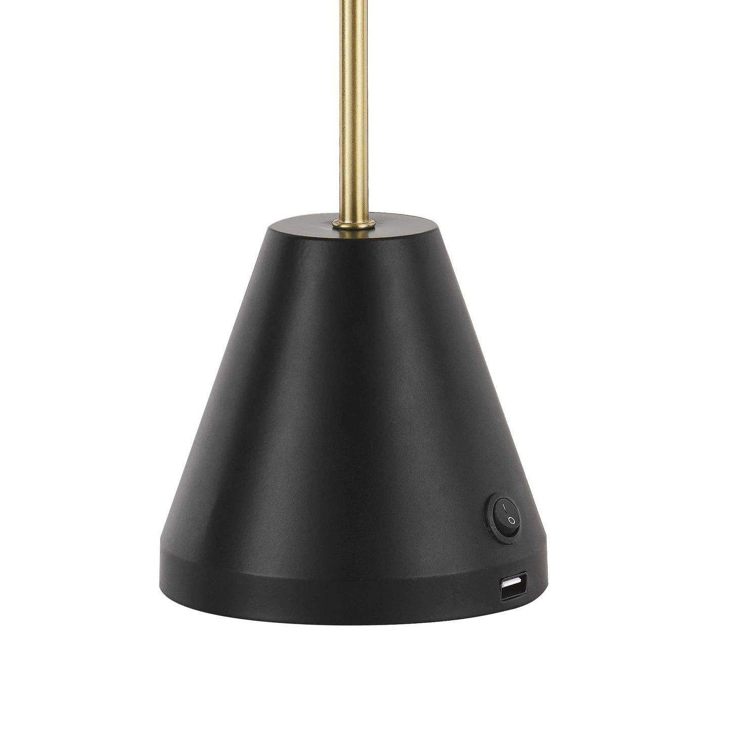Ambia Table Lamp With USB- Black