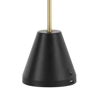 Ambia Table Lamp With USB- Black