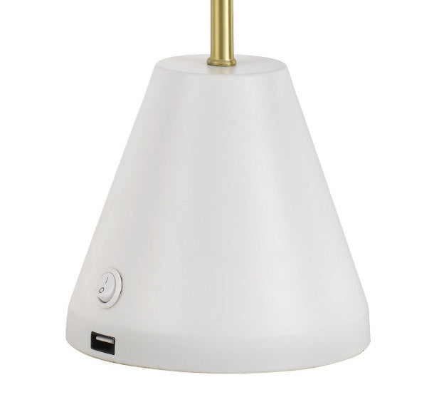 Ambia Table Lamp With USB- White