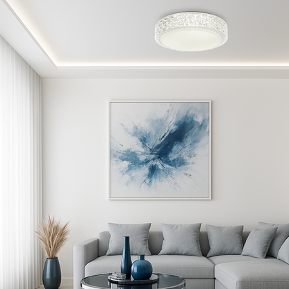 AMELIA 28CM 18W 3CCT LED Oyster Ceiling Light - White