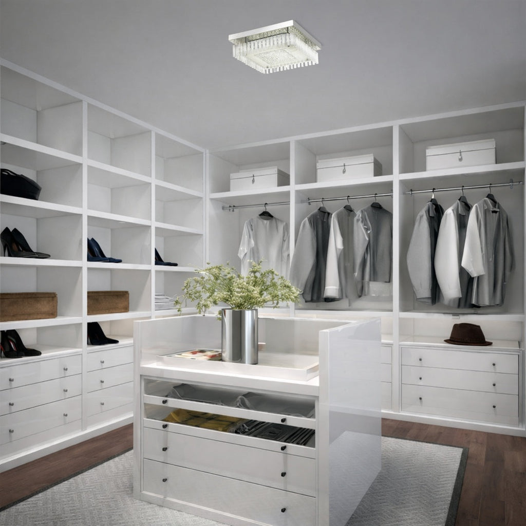 ANDELA SQUARE 30W Oyster Dimmable Ceiling Light - Chrome