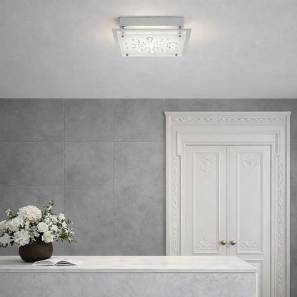 AZARO Square Oyster Dimmable Ceiling Light - Chrome
