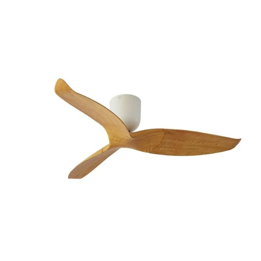Aeratron AE3+ 3 Blade 50" DC Ceiling Fan With Remote - White With Light Woodgrain Blades