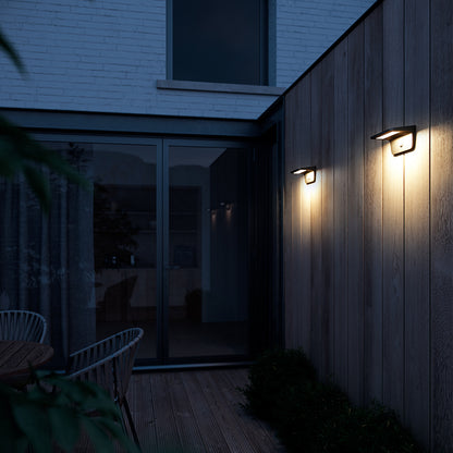 Black Danish Design Solar LED Wall Light With PIR Sensor- Agena Series