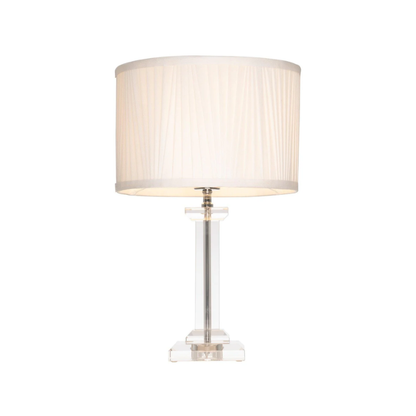 Albion Crystal With Pleated Shade Table Lamp- White