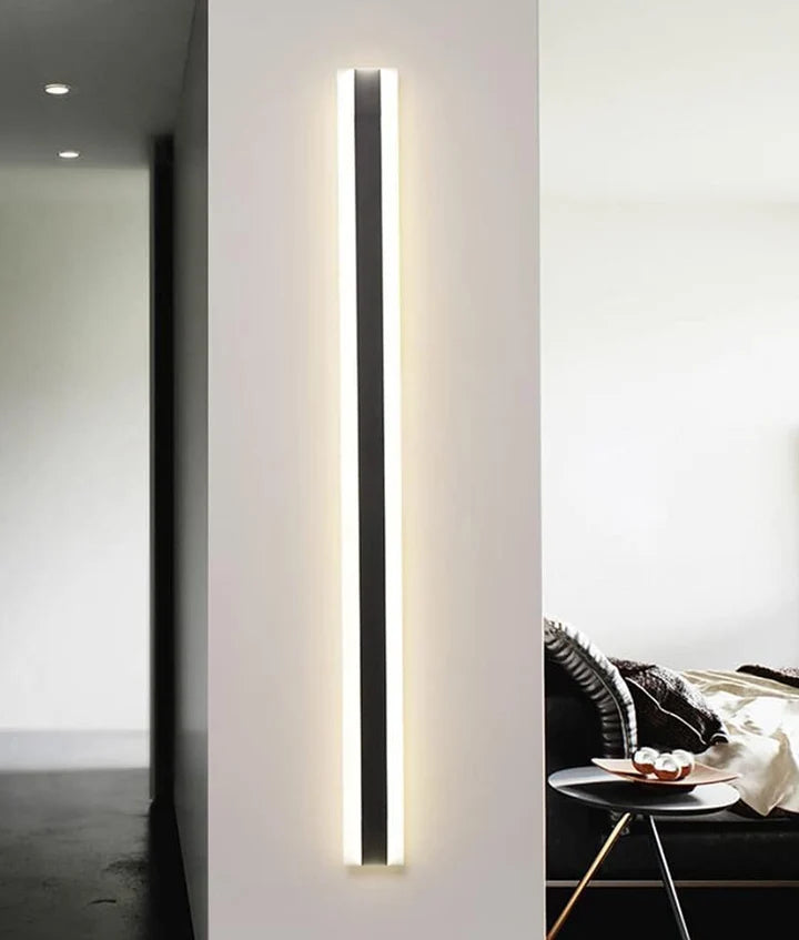 BANDA: LED Tri-CCT Rectangular with Frosted Diffuser Wall Light IP65 - Black 1450mm