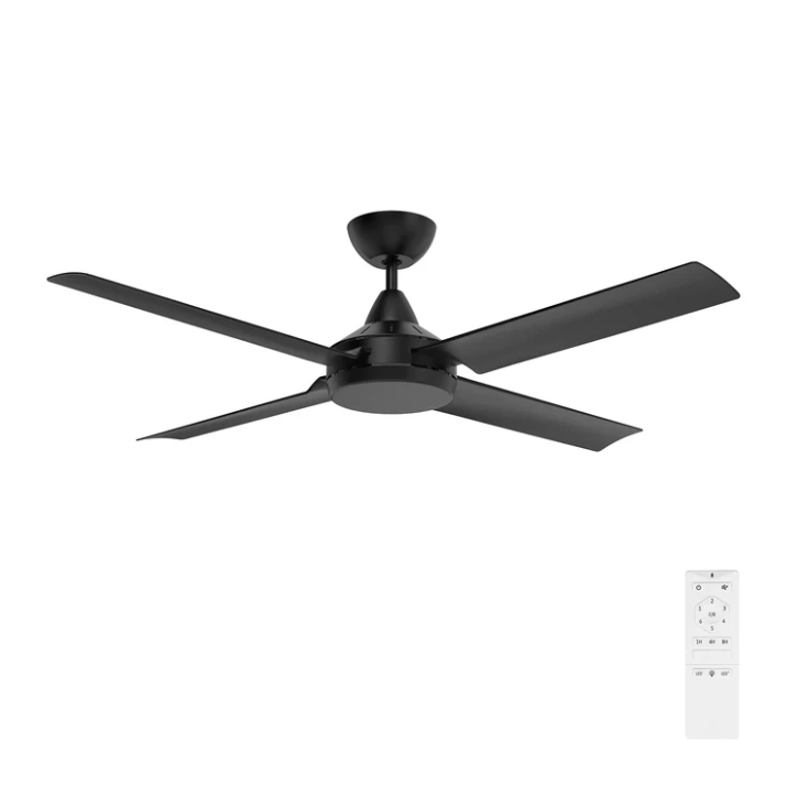 Brilliant Matt Black Cairns 48" DC Ceiling Fan- Black