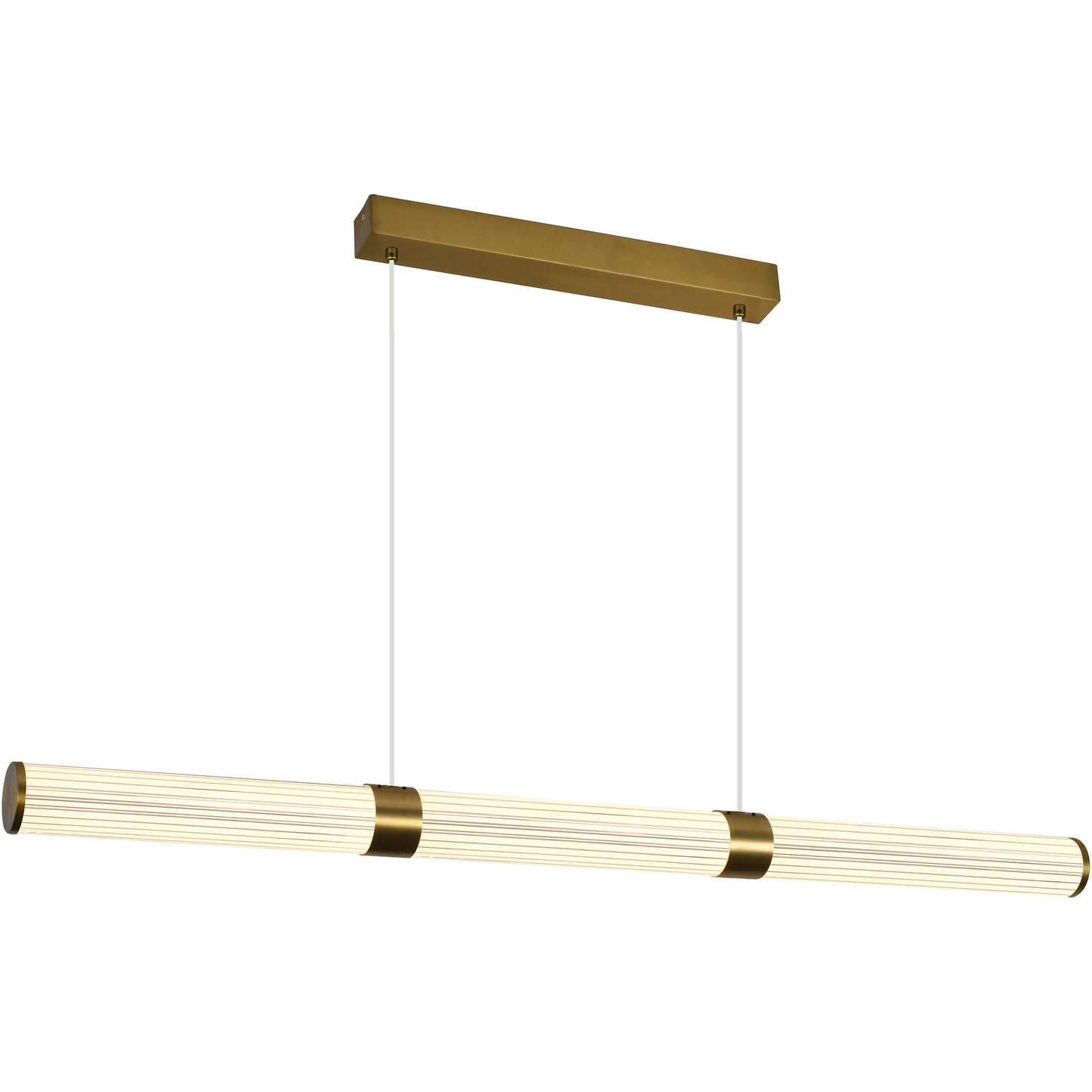 Calibo Charm Modern Fluted 1500mm Linear Pendant Light - Brass