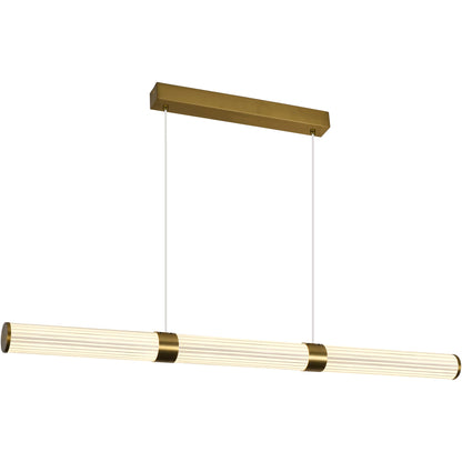 Calibo Charm Modern Fluted 1500mm Linear Pendant Light - Brass