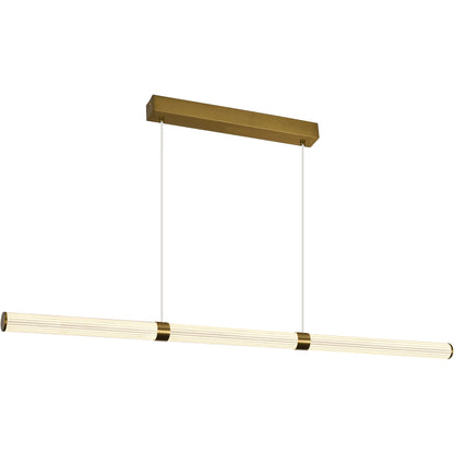 Calibo Charm Modern Fluted 2000mm Linear Pendant Light - Brass
