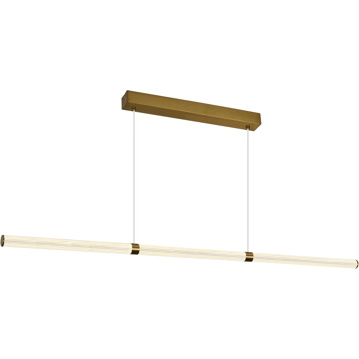 Calibo Charm Modern Fluted 2500mm Linear Pendant Light - Brass