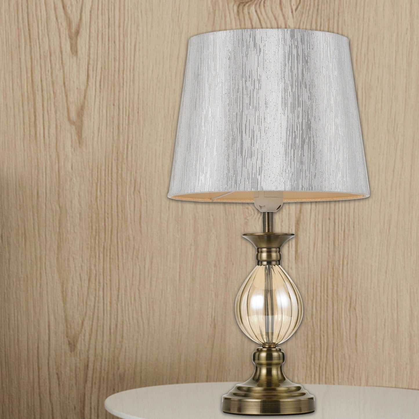 Crest Table Lamp- Antique Brass