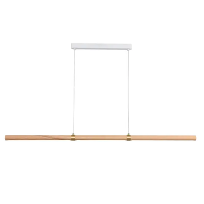 Calibo Aquila 2000mm Timber Tubular LED Linear Pendant with Brass Finish Collar - Ash with White