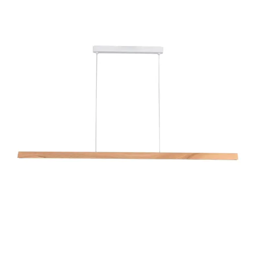 Calibo Avocent 1500mm Slim Timber Triangular Edge LED Linear Pendant - Ash with White