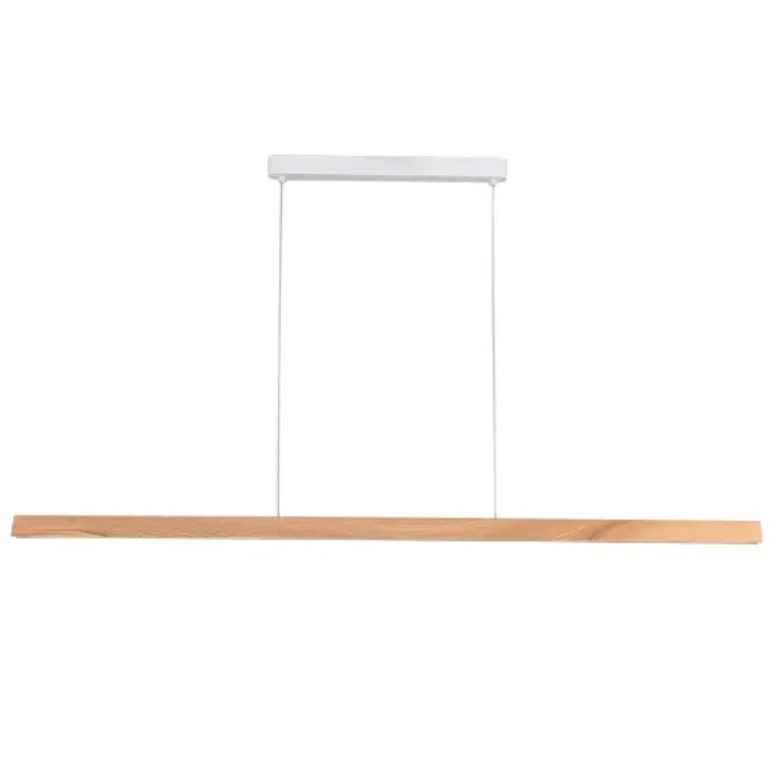Calibo Avocent 2000mm Slim Timber Triangular Edge LED Linear Pendant - Ash with White