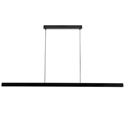 Calibo Avocent 2000mm Slim Timber Triangular Edge LED Linear Pendant - Black Ash with Black