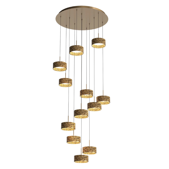 Calibo Couas Textured Honeycomb 3CCT LED Cluster Pendant - Gold