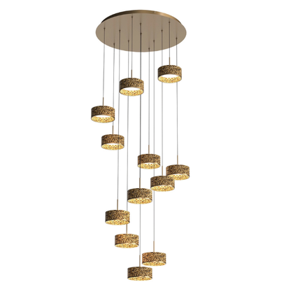 Calibo Couas Textured Honeycomb 3CCT LED Cluster Pendant - Gold