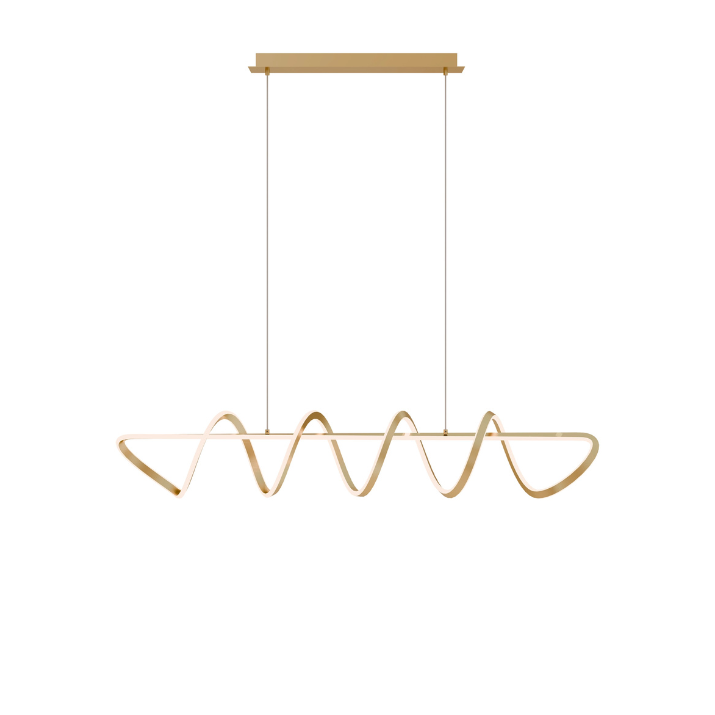 Brass Spiral Linear Pendant Light 1500mm – Kitchen Island | Bulbul