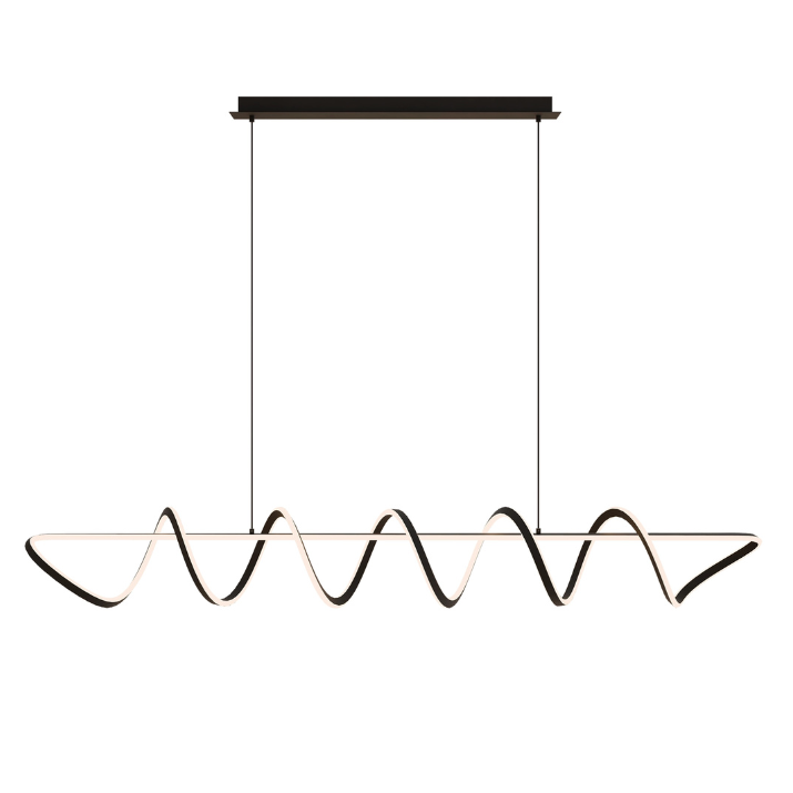Calibo Bulbul Modern Spiral 2000mm LED Linear Pendant Light - Black