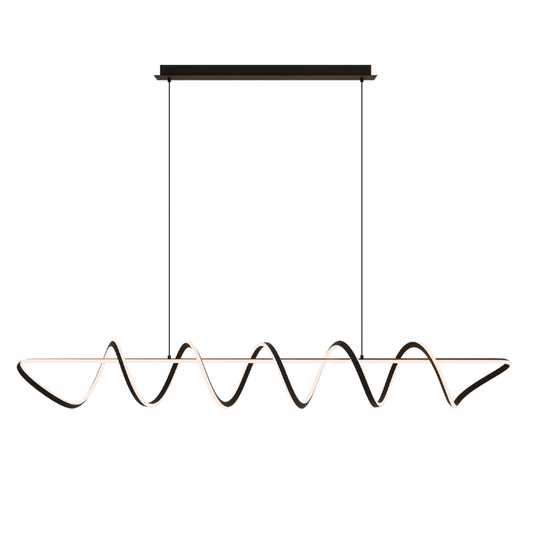 Calibo Bulbul Modern Spiral 2000mm LED Linear Pendant Light - Black