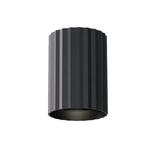 Calibo Canary Fluted 150mm Surface Mounted Downlight - Black