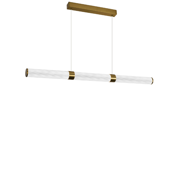 Calibo Charm Modern Fluted 1500mm Linear Pendant Light - Brass