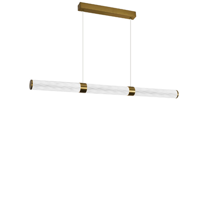 Calibo Charm Modern Fluted 1500mm Linear Pendant Light - Brass