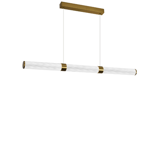 Calibo Charm Modern Fluted 1500mm Linear Pendant Light - Brass