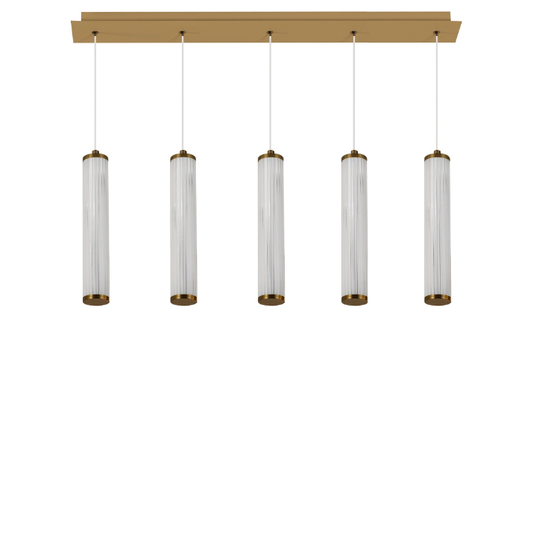 Black 5 Light Fluted Linear Pendant- Charm Series