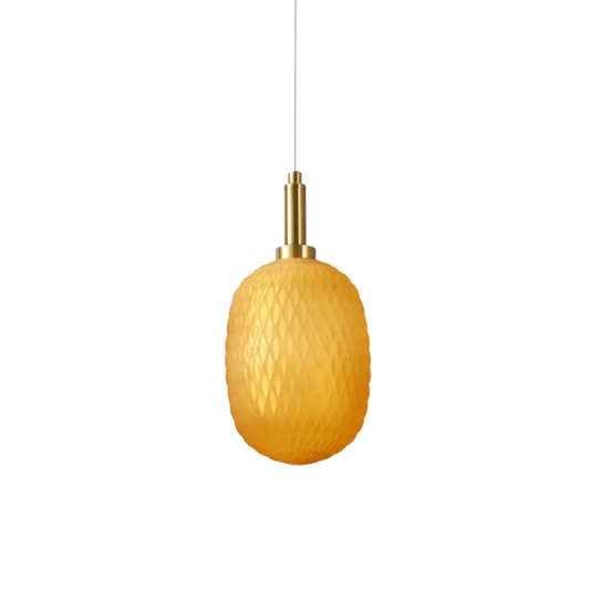 Calibo Lark Diamond Pattern 150mm Glass Pendant - Amber