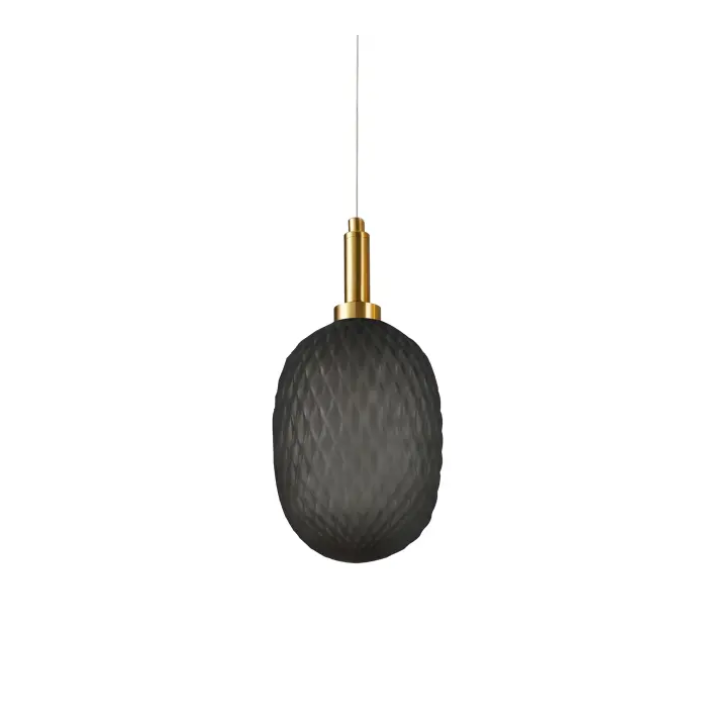 Calibo Lark Diamond Pattern 150mm Glass Pendant - Smoke