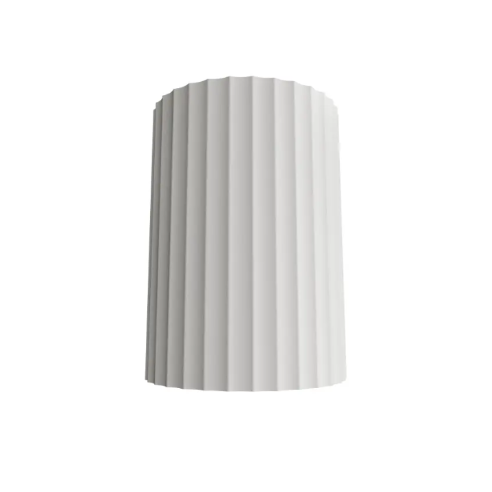 Calibo Munia Sculptural Fluted Up/Down Wall Light with Paintable Gypsum Surface - White