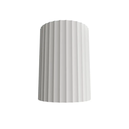 Calibo Munia Sculptural Fluted Up/Down Wall Light with Paintable Gypsum Surface - White