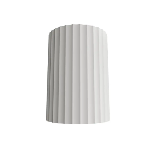 Calibo Munia Sculptural Fluted Up/Down Wall Light with Paintable Gypsum Surface - White