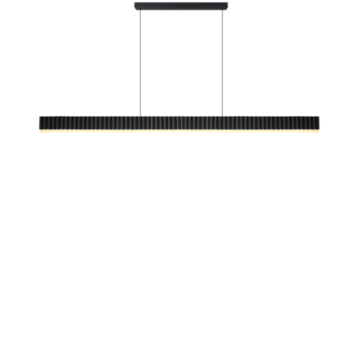 Calibo Prinia Modern Fluted 1532mm Linear Pendant Light - Black