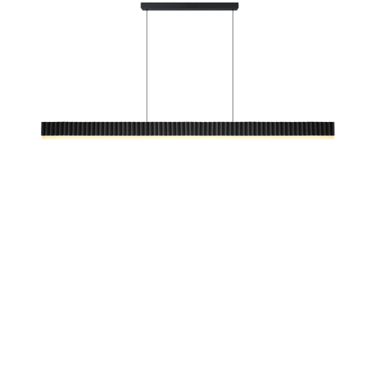 Calibo Prinia Modern Fluted 1532mm Linear Pendant Light - Black