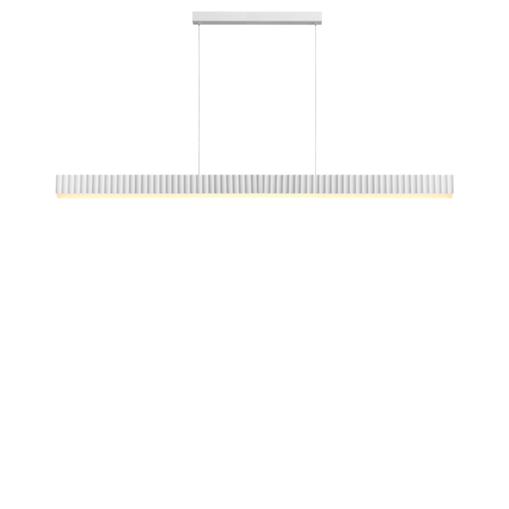 Calibo Prinia Modern Fluted 1532mm Linear Pendant Light - White