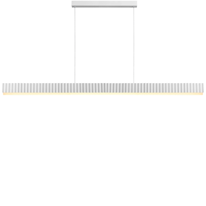 Calibo Prinia Modern Fluted 2532mm Linear Pendant Light - White