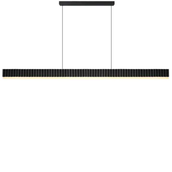 Calibo Prinia Modern Fluted 2532mm Linear Pendant Light - Black
