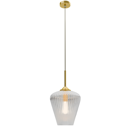 Calibo Ribbon Fluted Glass 280mm Pendant Light - Clear