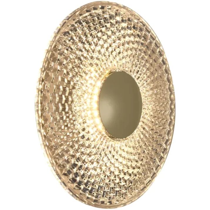 Calibo Bilby Crystalline 180mm Round LED Wall Light - Brass