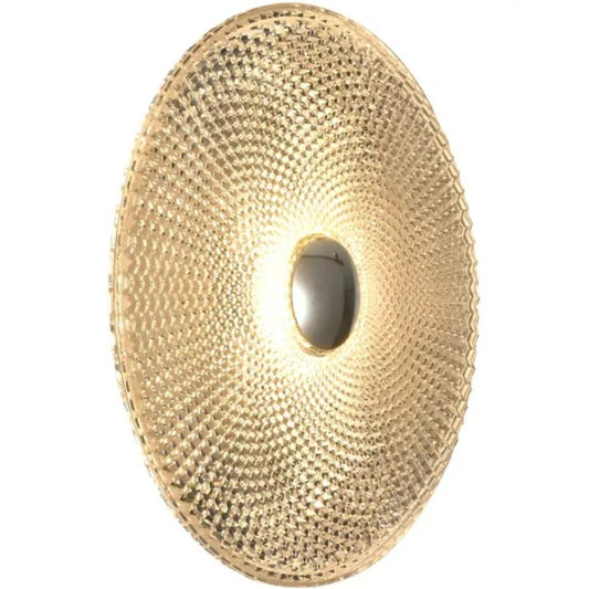 Calibo Bilby Crystalline 300mm Round LED Wall Light - Brass
