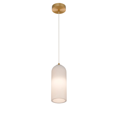 Calibo Bower Modern Alabaster Stone 1 Light Pendant Light - Brass
