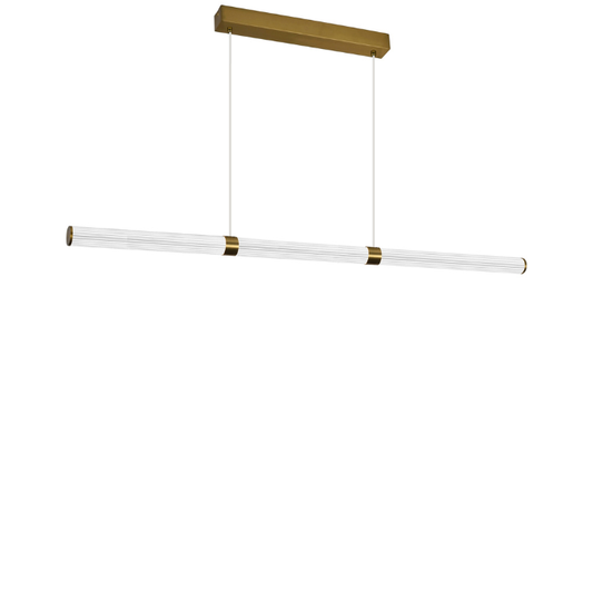 Calibo Charm Modern Fluted 2000mm Linear Pendant Light - Brass