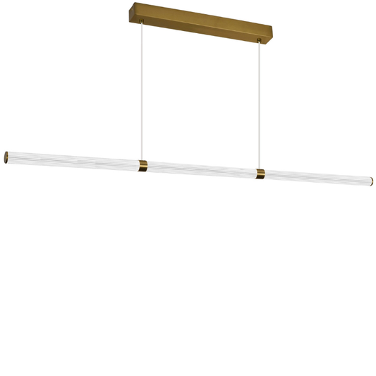 Calibo Charm Modern Fluted 2500mm Linear Pendant Light - Brass